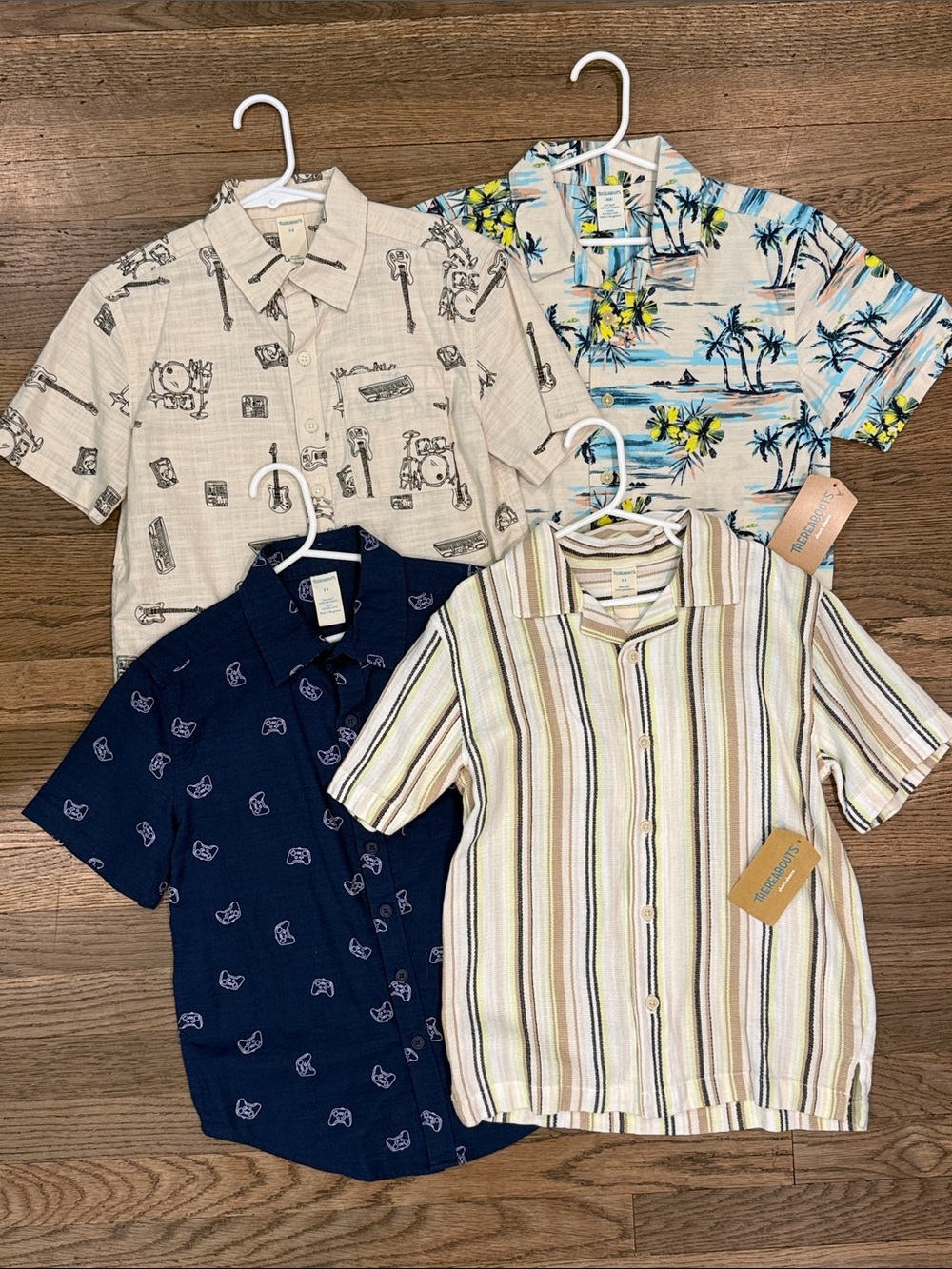 Bundle of 4 Thereabouts Boys Size 8 Button-Down Shirts (2 New With Tags)